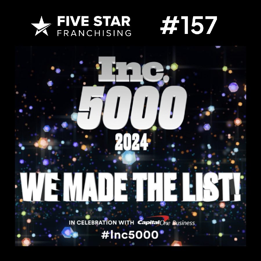 Five Star Franchising Ranks No. 157 in prestigious Inc. 5000